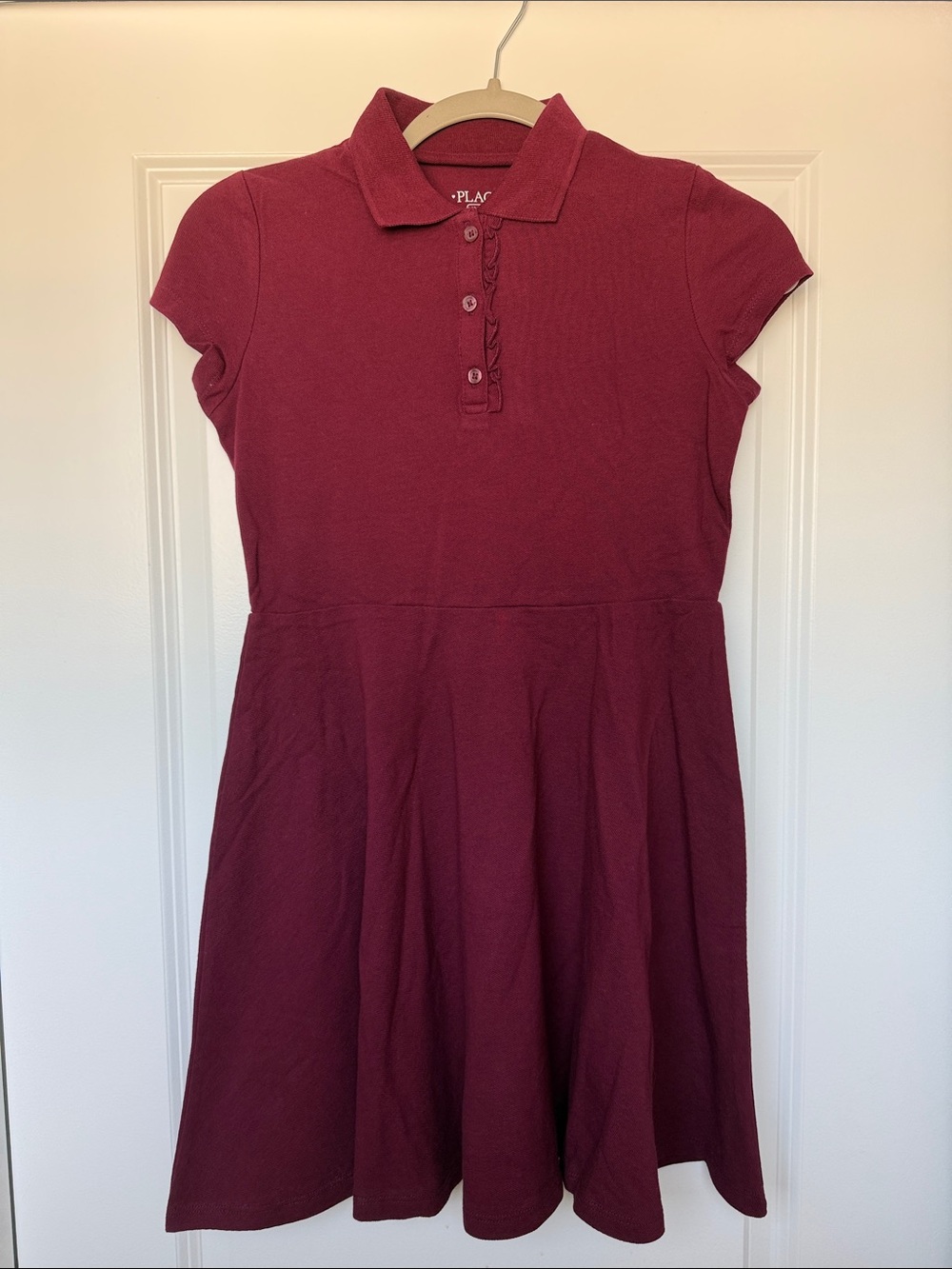 NWT Place Girls Polo Skater Dress - Burgundy Size Large 10-12